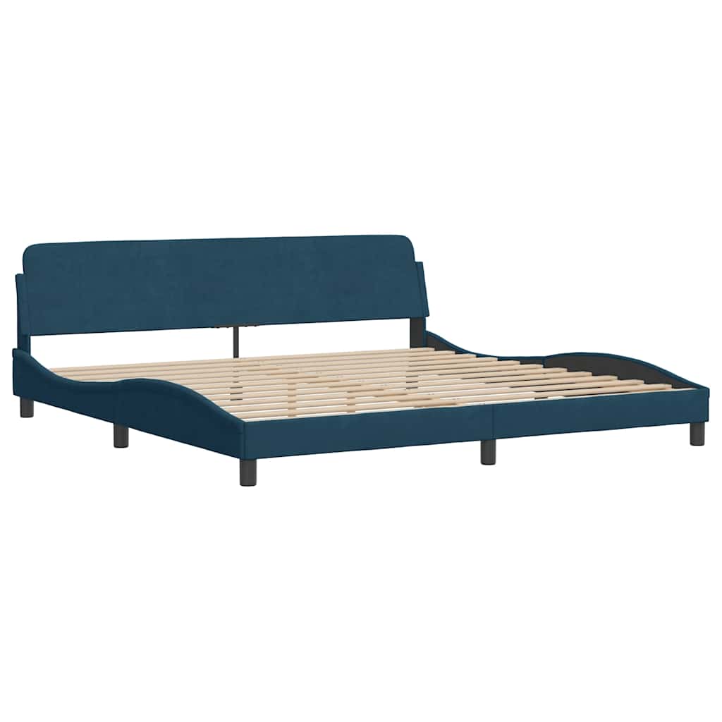 Bettgestell ohne Matratze "Hanko" Blau 200x200 cm Samt