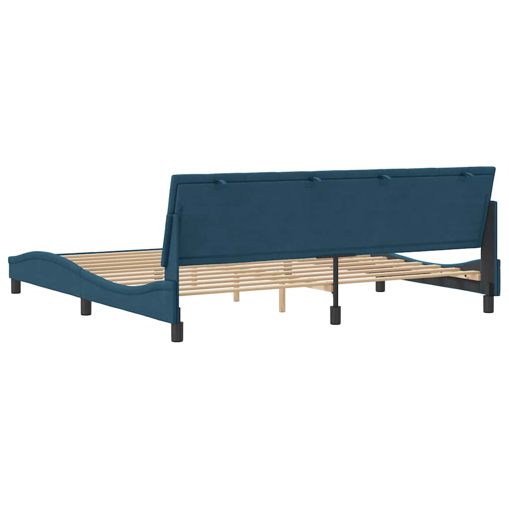 Bettgestell ohne Matratze "Hanko" Blau 200x200 cm Samt