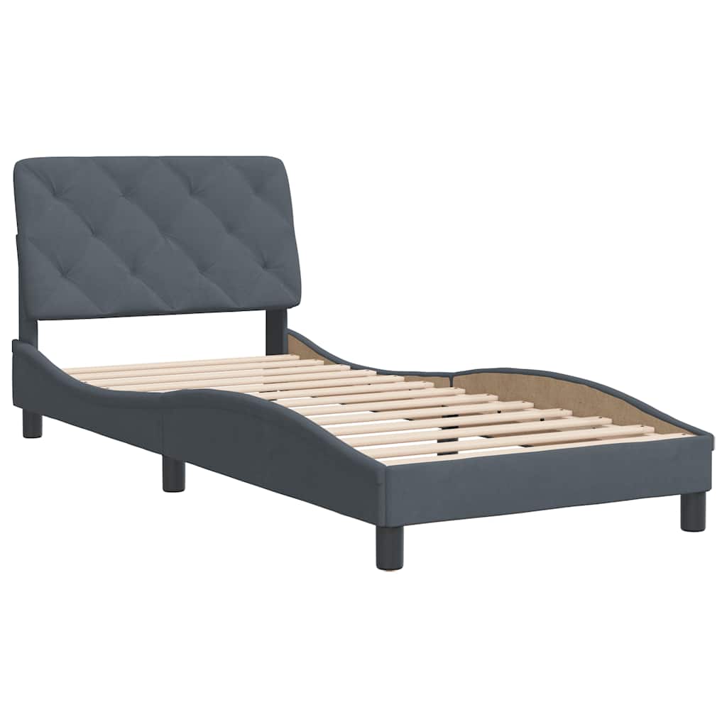 Bettgestell ohne Matratze Dunkelgrau 80x200 cm Samt