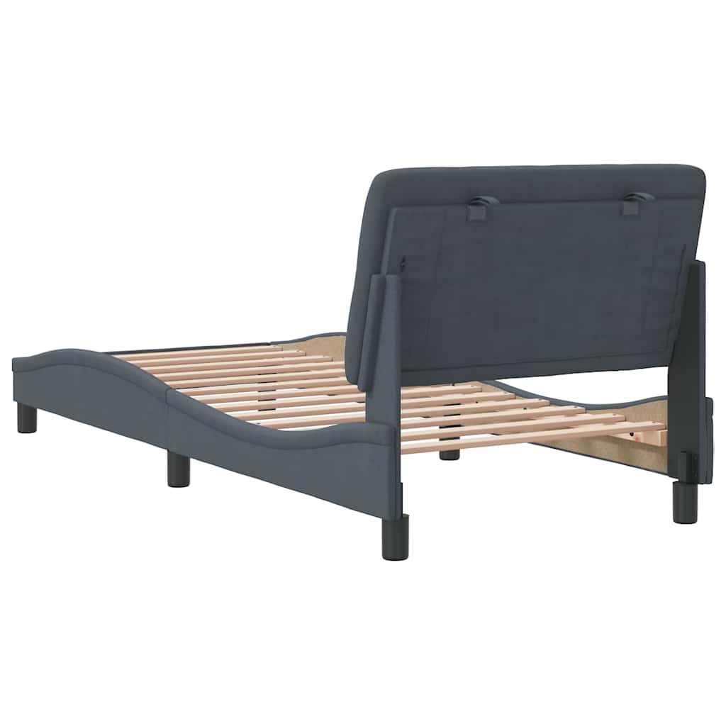 Bettgestell ohne Matratze Dunkelgrau 80x200 cm Samt