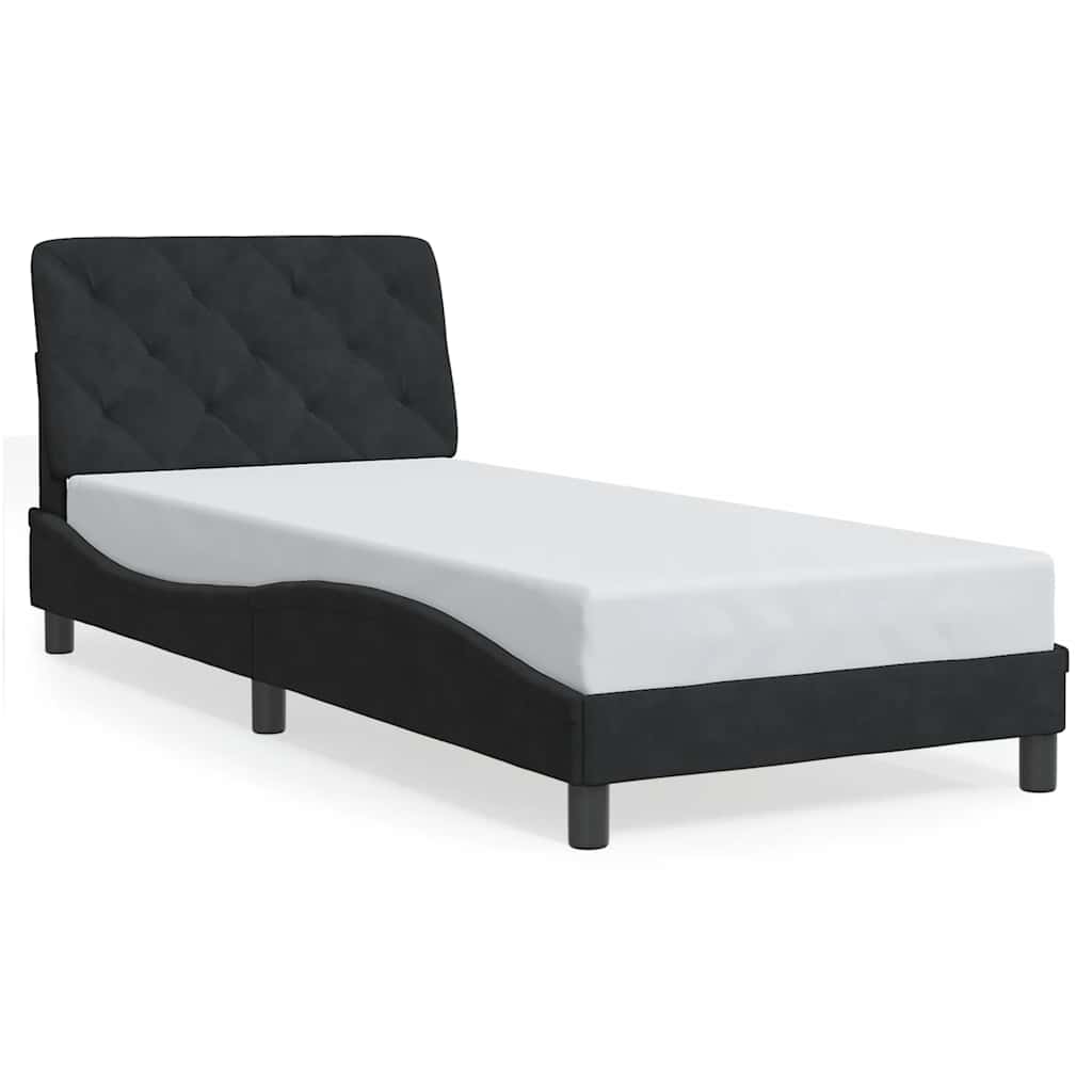 Bettgestell ohne Matratze Schwarz 80x200 cm Samt