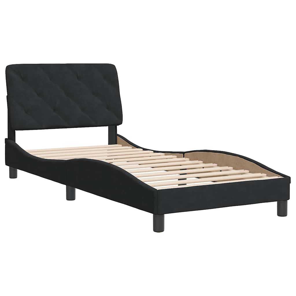 Bettgestell ohne Matratze Schwarz 80x200 cm Samt