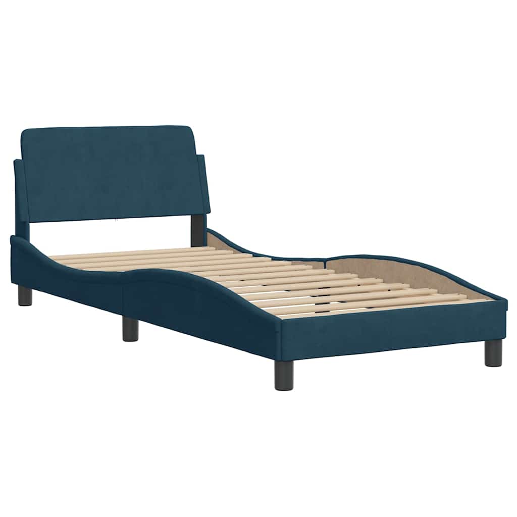 Bettgestell ohne Matratze Blau 80x200 cm Samt