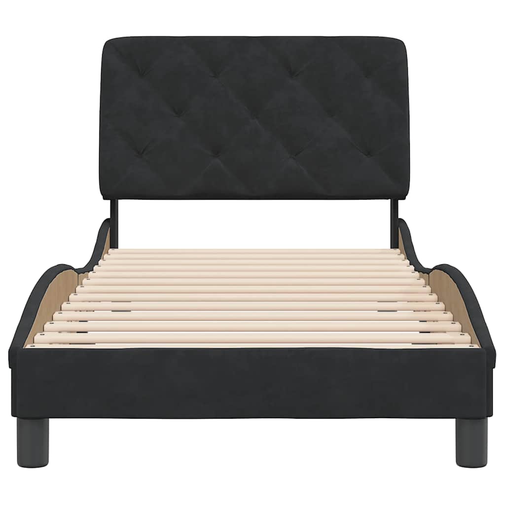 Bettgestell ohne Matratze Schwarz 90x190 cm Samt
