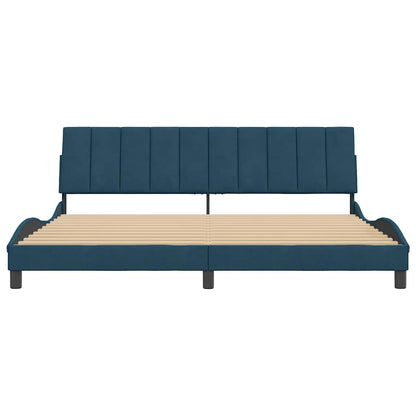 Bettgestell ohne Matratze Blau 90x190 cm Samt