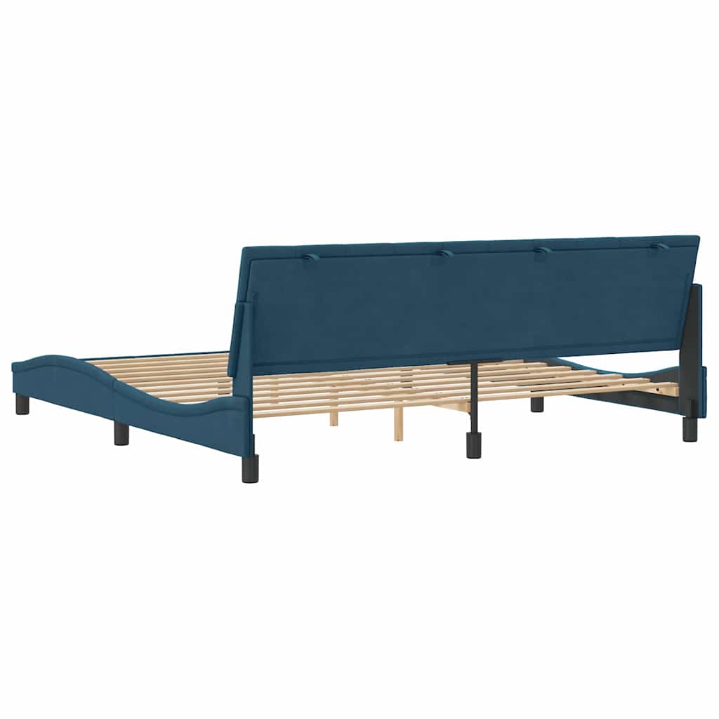 Bettgestell ohne Matratze Blau 90x190 cm Samt