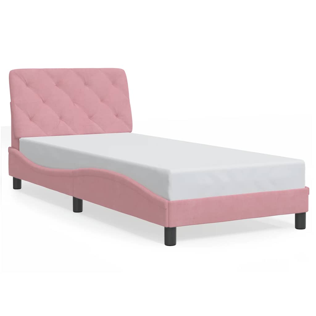 Bettgestell ohne Matratze Rosa 90x190 cm Samt