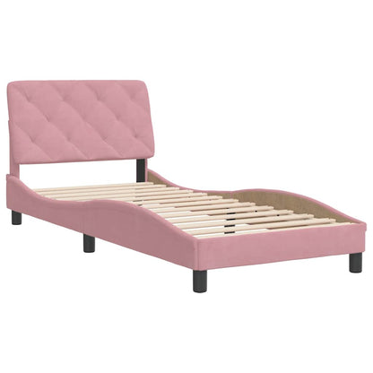 Bettgestell ohne Matratze Rosa 90x190 cm Samt