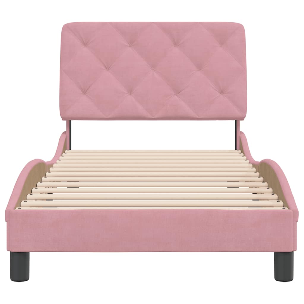 Bettgestell ohne Matratze Rosa 90x190 cm Samt