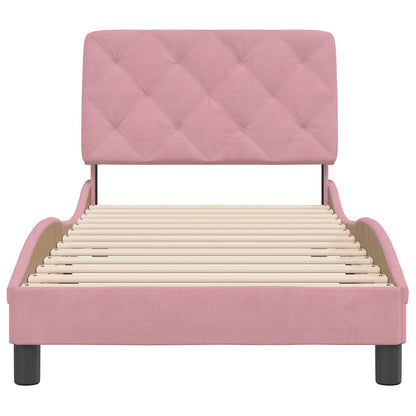 Bettgestell ohne Matratze Rosa 90x190 cm Samt