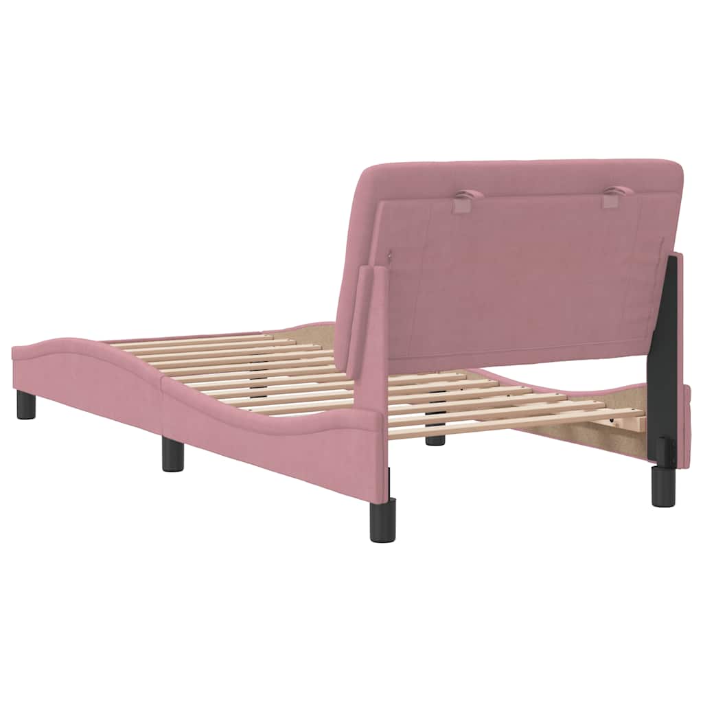Bettgestell ohne Matratze Rosa 90x190 cm Samt
