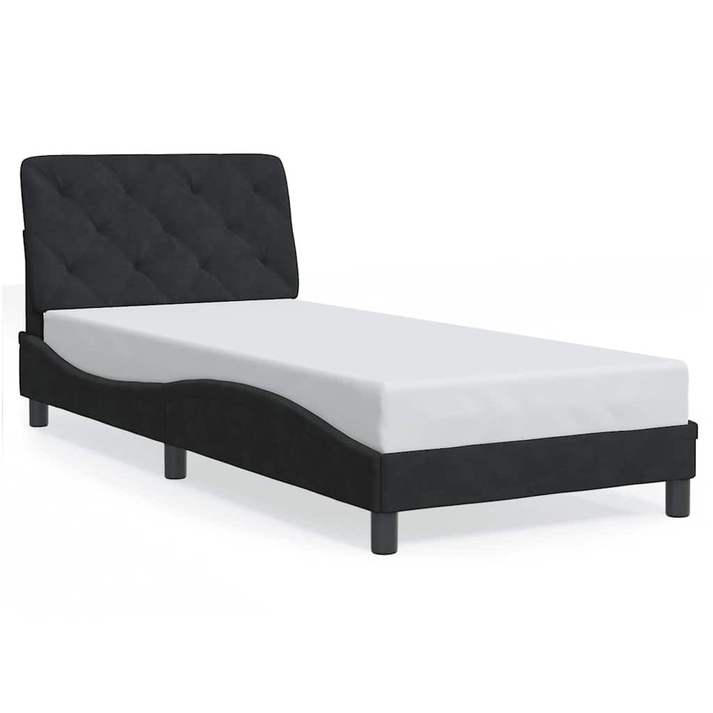Bettgestell ohne Matratze Schwarz 90x200 cm Samt
