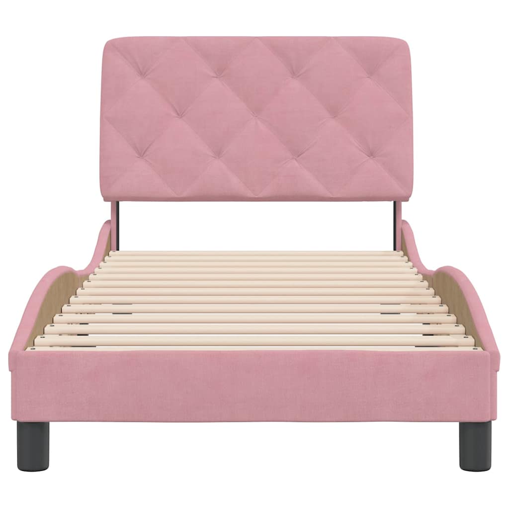 Bettgestell ohne Matratze Rosa 90x200 cm Samt