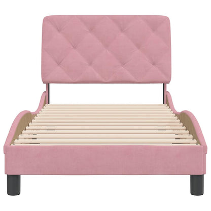 Bettgestell ohne Matratze Rosa 90x200 cm Samt