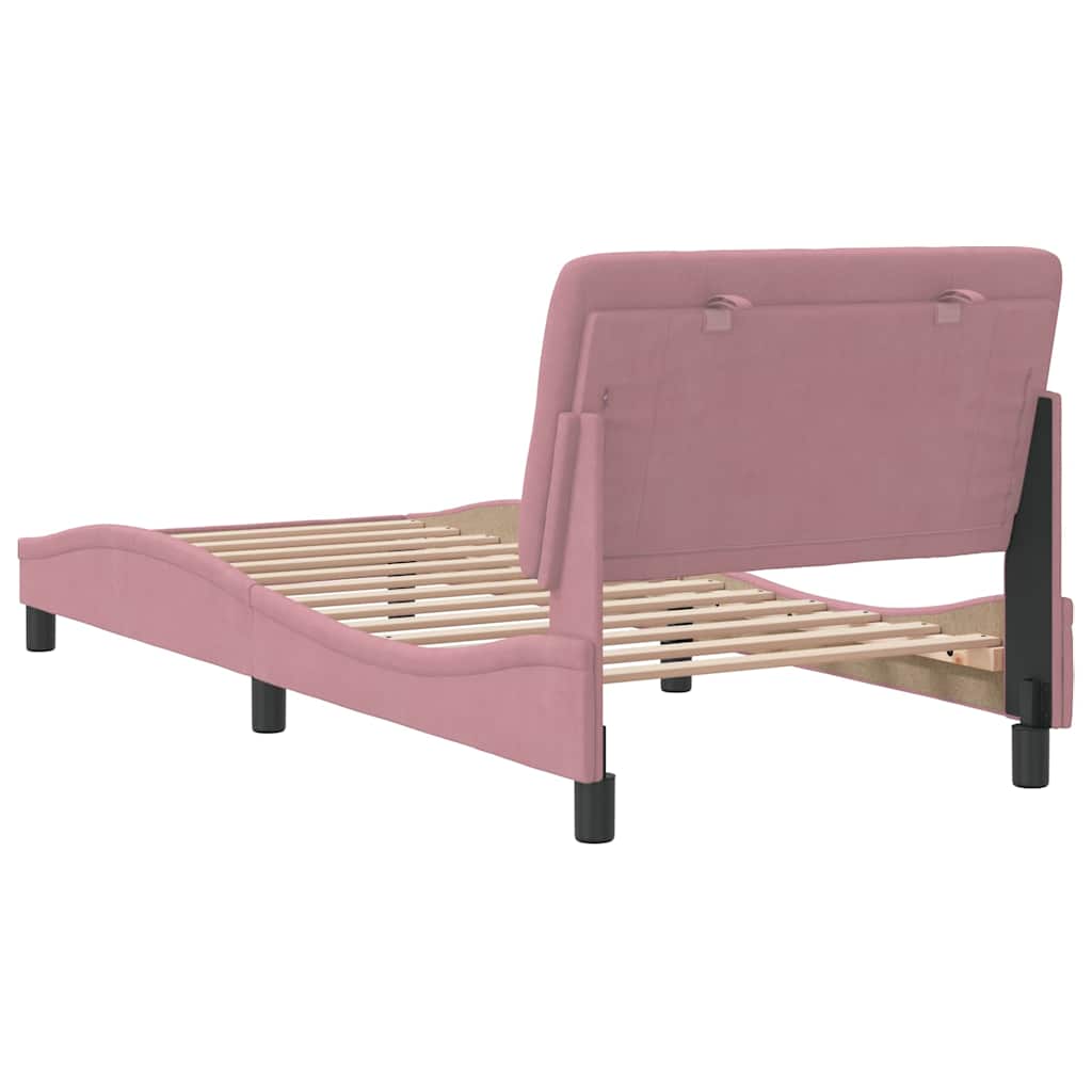 Bettgestell ohne Matratze Rosa 90x200 cm Samt