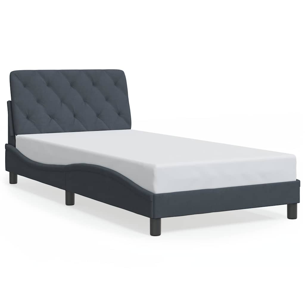 Bettgestell ohne Matratze Dunkelgrau 100x200 cm Samt