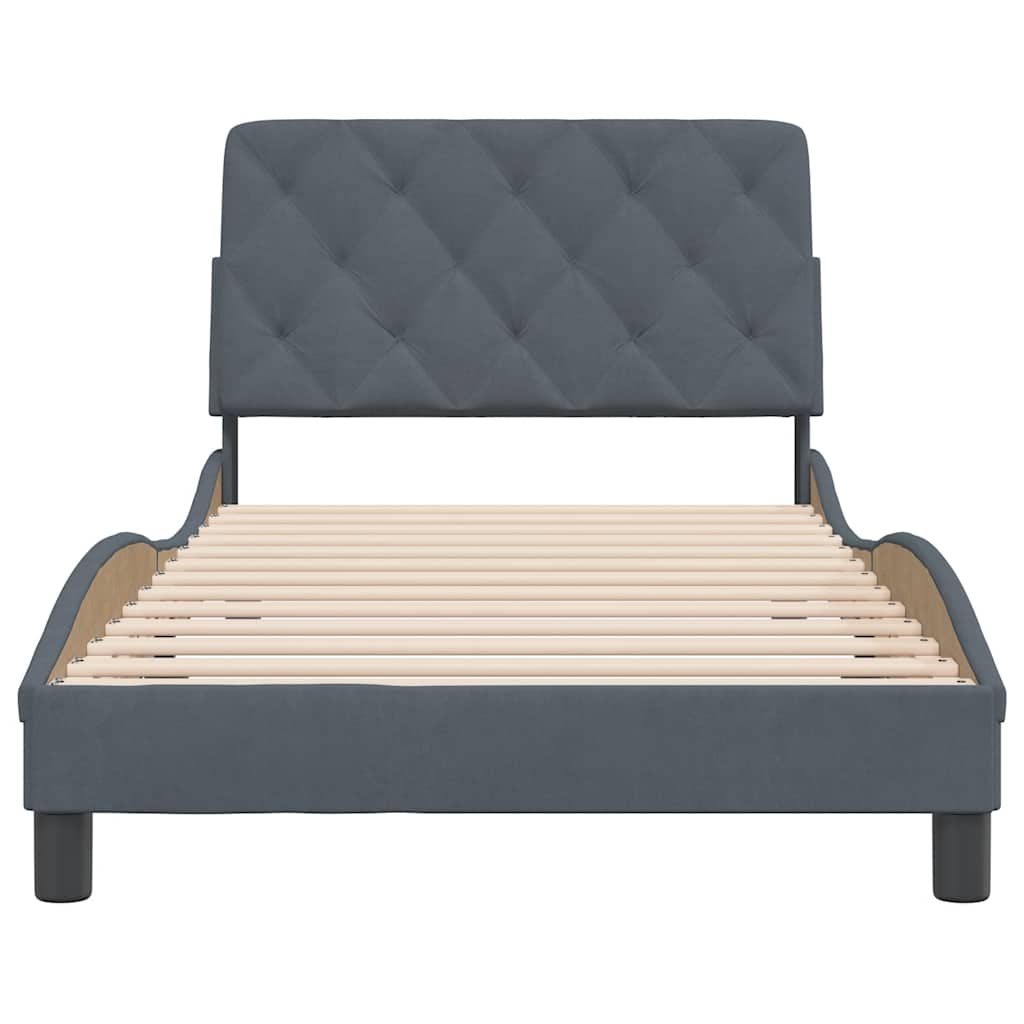 Bettgestell ohne Matratze Dunkelgrau 100x200 cm Samt
