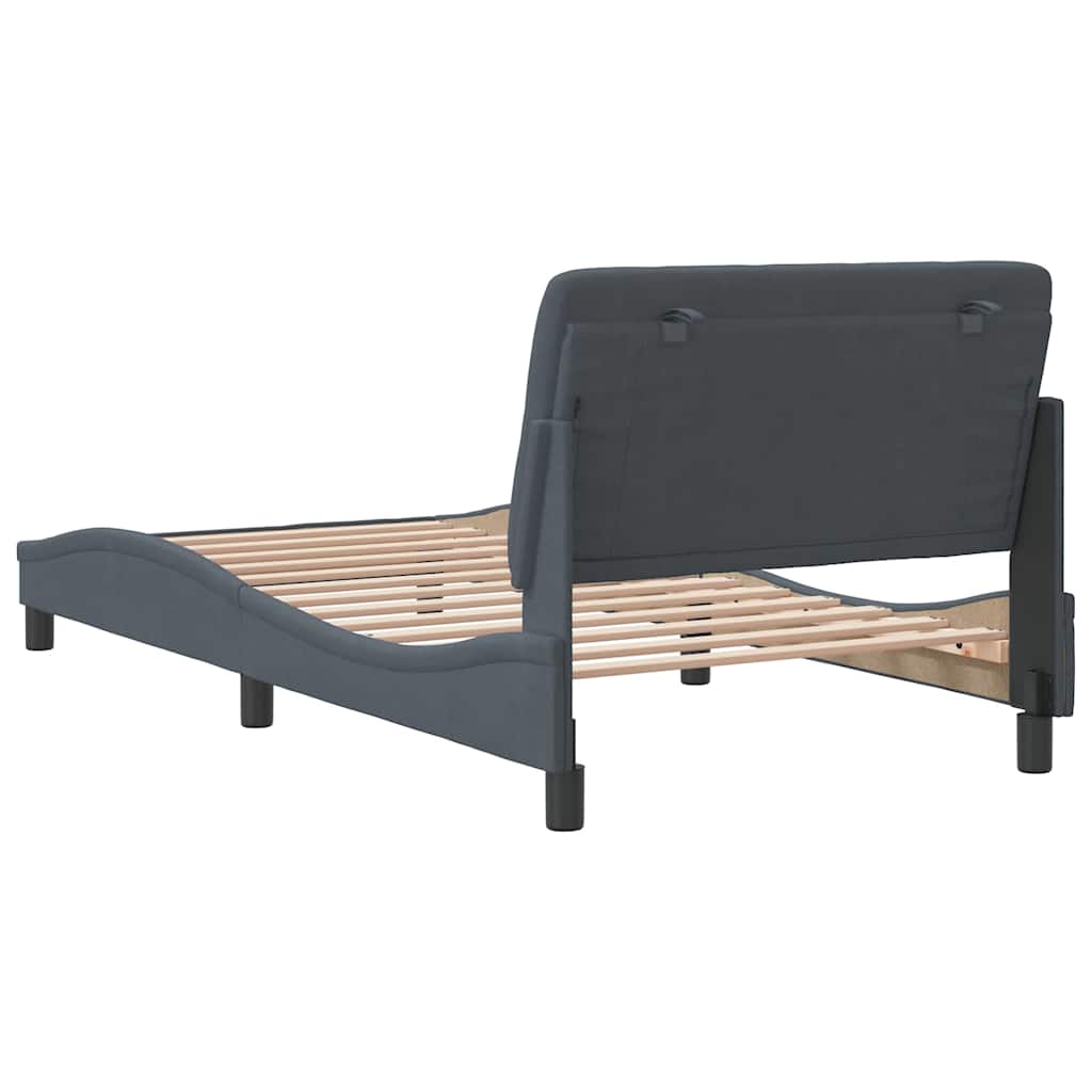Bettgestell ohne Matratze Dunkelgrau 100x200 cm Samt