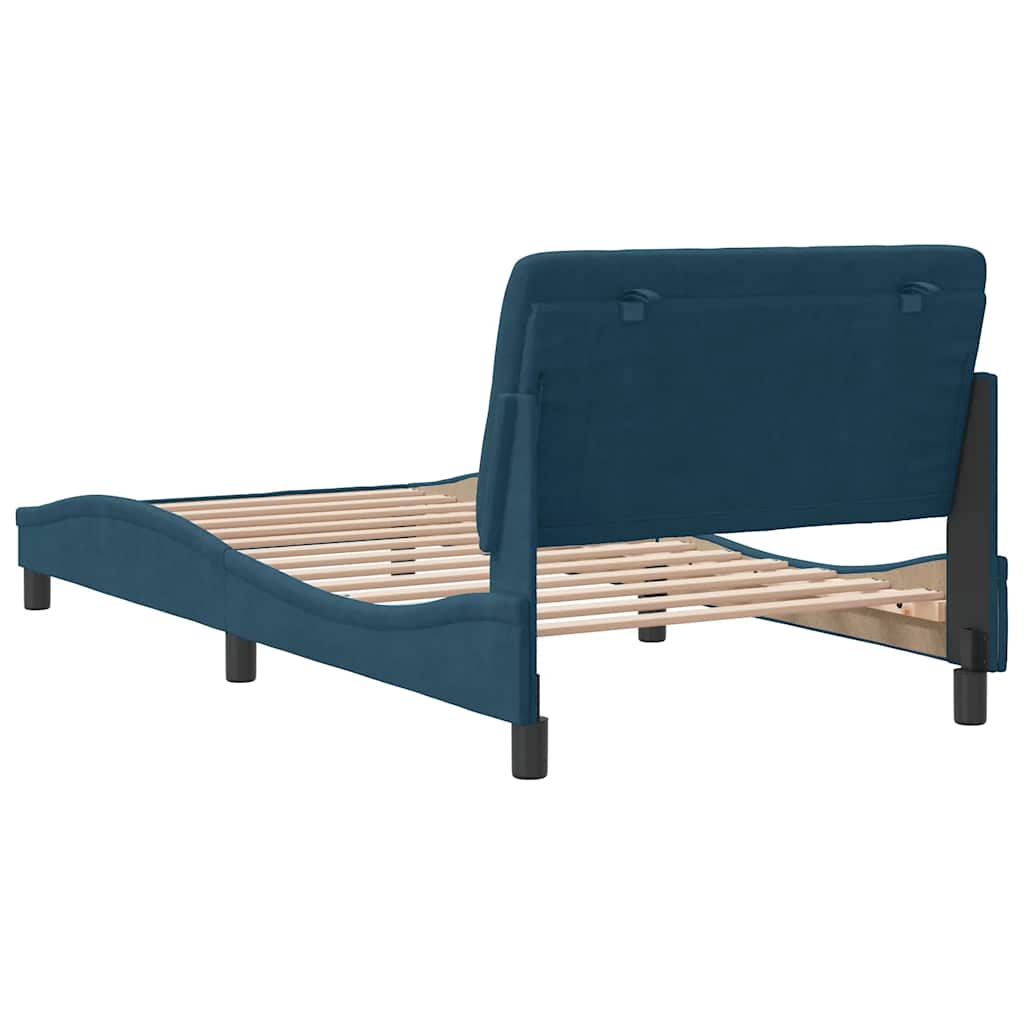 Bettgestell ohne Matratze Blau 100x200 cm Samt