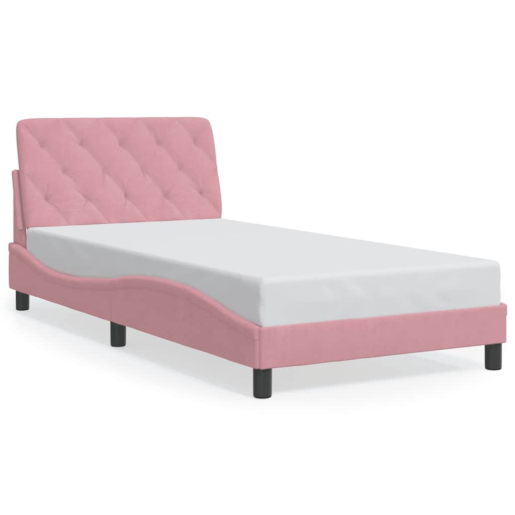 Bettgestell ohne Matratze Rosa 100x200 cm Samt