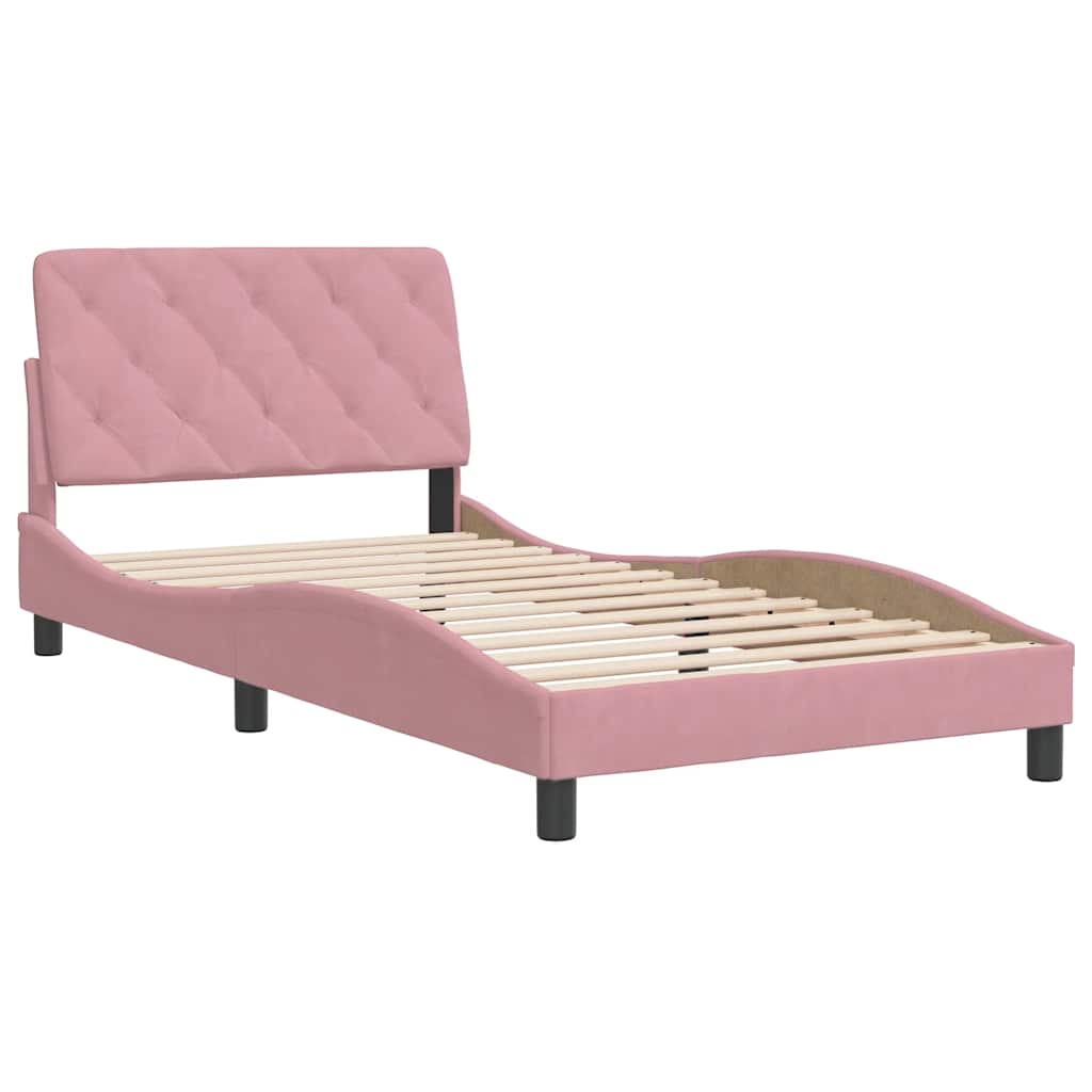 Bettgestell ohne Matratze Rosa 100x200 cm Samt