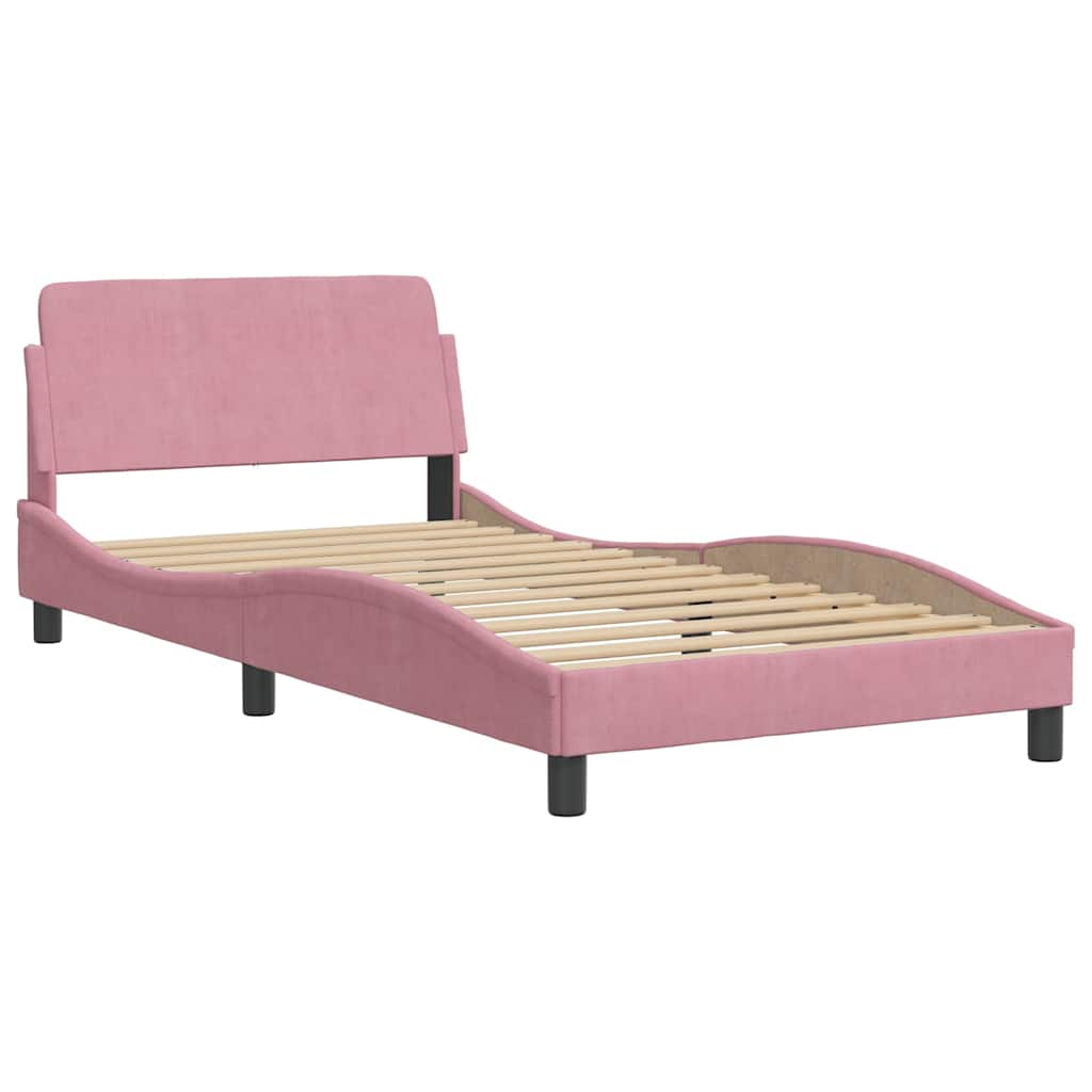 Bettgestell ohne Matratze Rosa 100x200 cm Samt