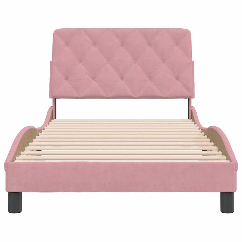 Bettgestell ohne Matratze Rosa 100x200 cm Samt