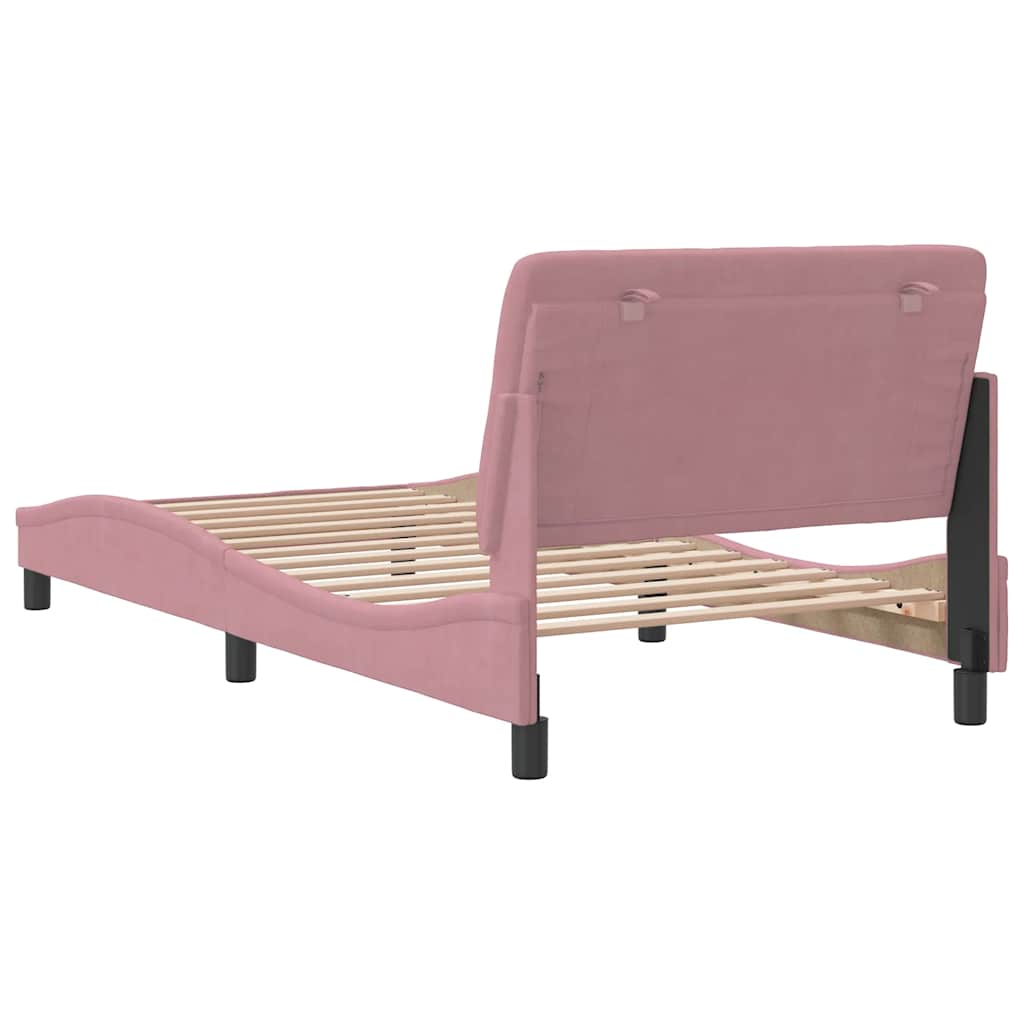 Bettgestell ohne Matratze Rosa 100x200 cm Samt