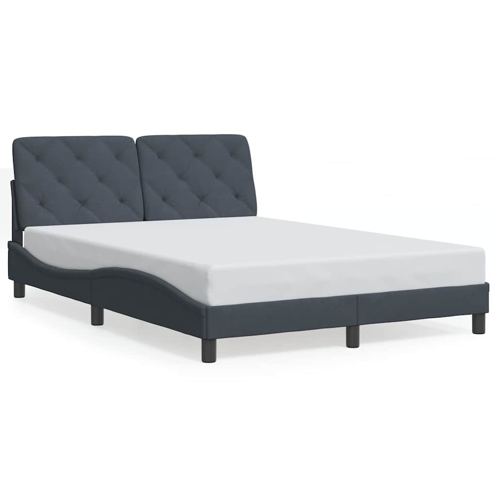 Bettgestell ohne Matratze Dunkelgrau 120x200 cm Samt