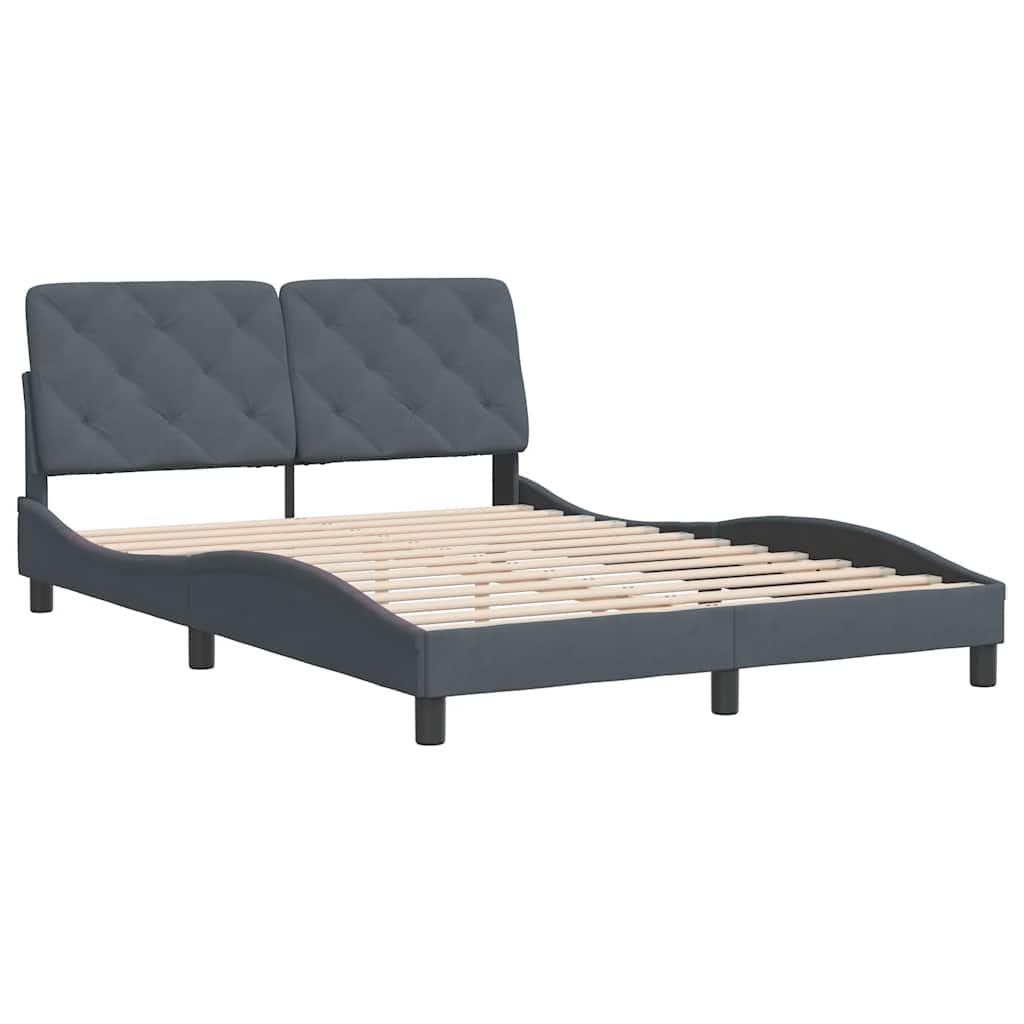 Bettgestell ohne Matratze Dunkelgrau 120x200 cm Samt