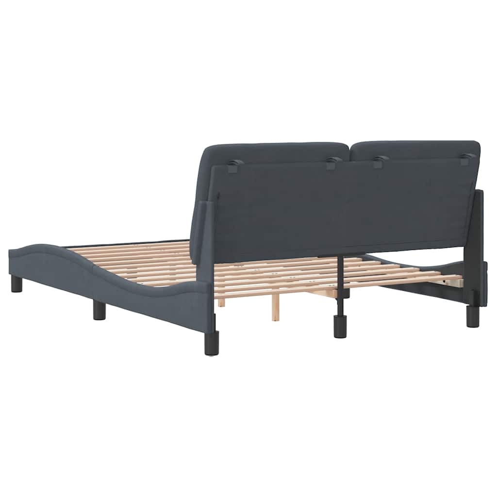 Bettgestell ohne Matratze Dunkelgrau 120x200 cm Samt