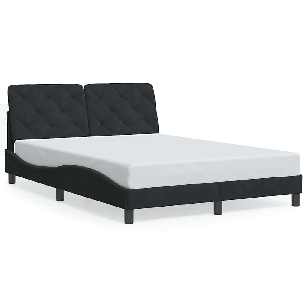 Bettgestell ohne Matratze Schwarz 120x200 cm Samt