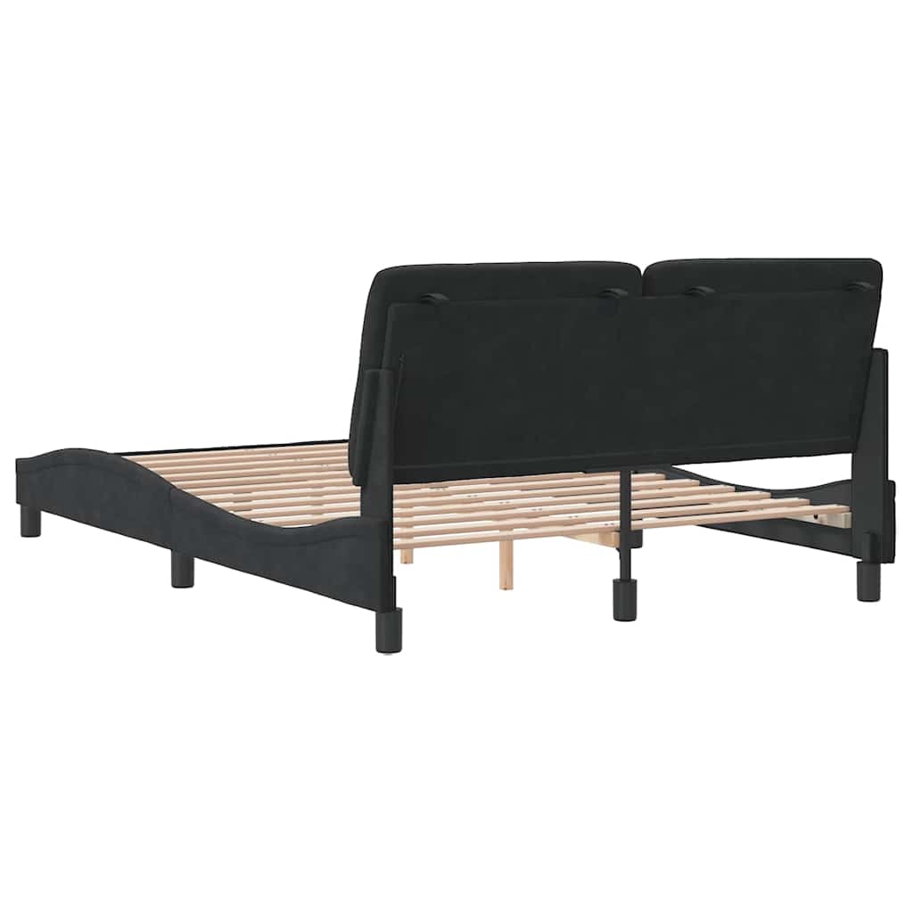 Bettgestell ohne Matratze Schwarz 120x200 cm Samt