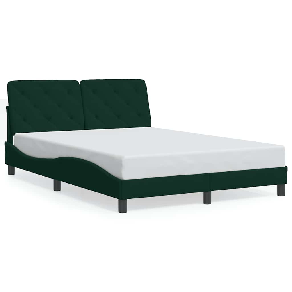 Bettgestell ohne Matratze Dunkelgrün 120x200 cm Samt