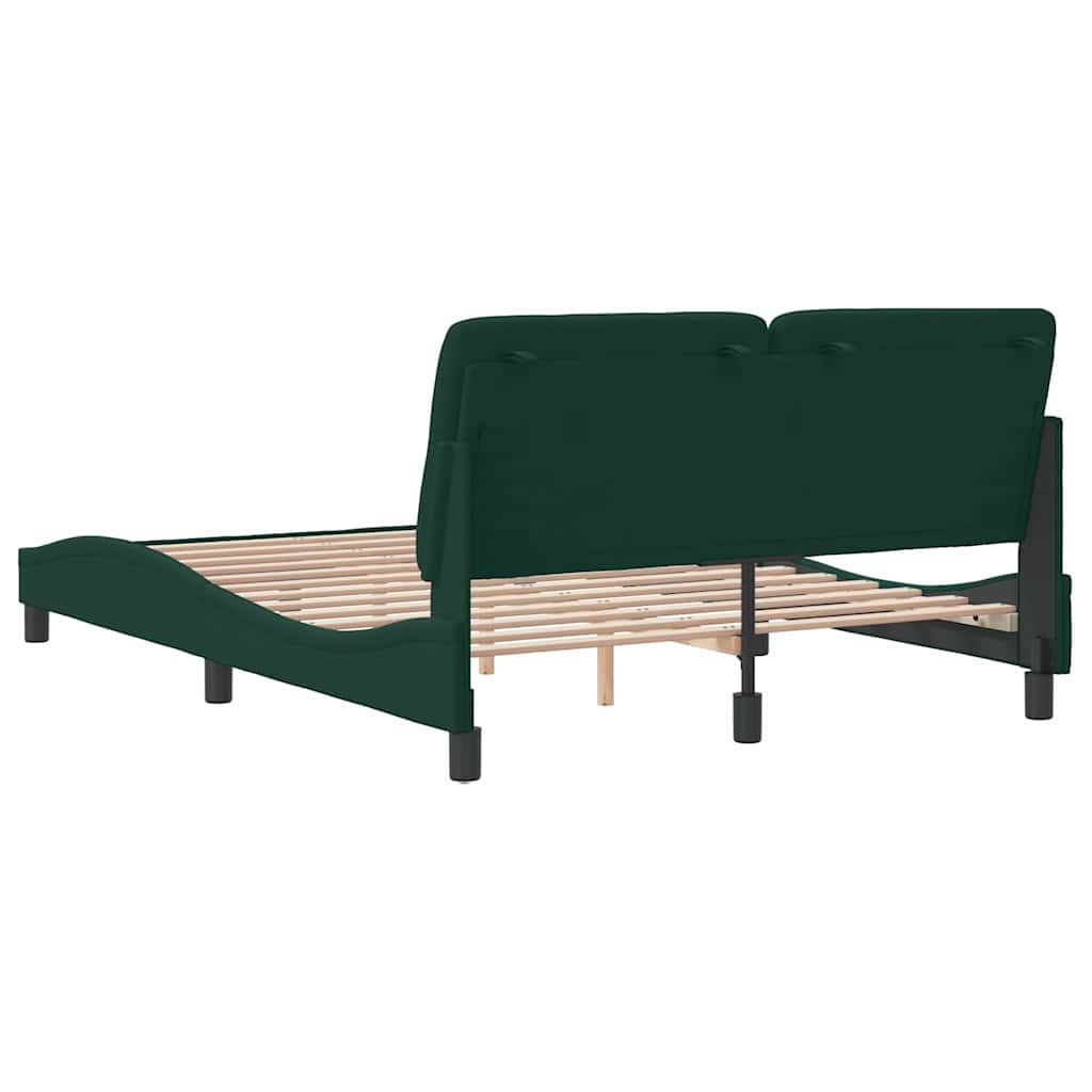 Bettgestell ohne Matratze Dunkelgrün 120x200 cm Samt