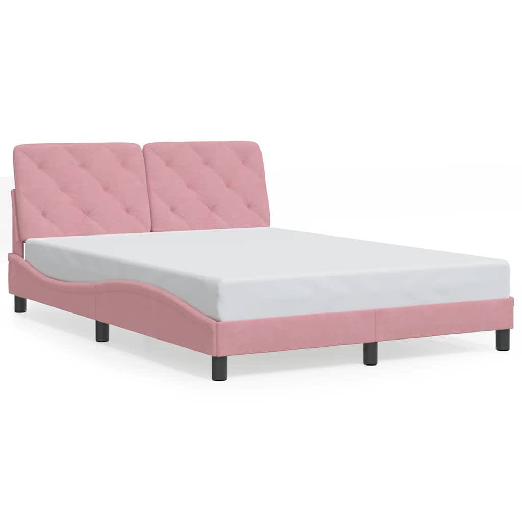 Bettgestell ohne Matratze Rosa 120x200 cm Samt