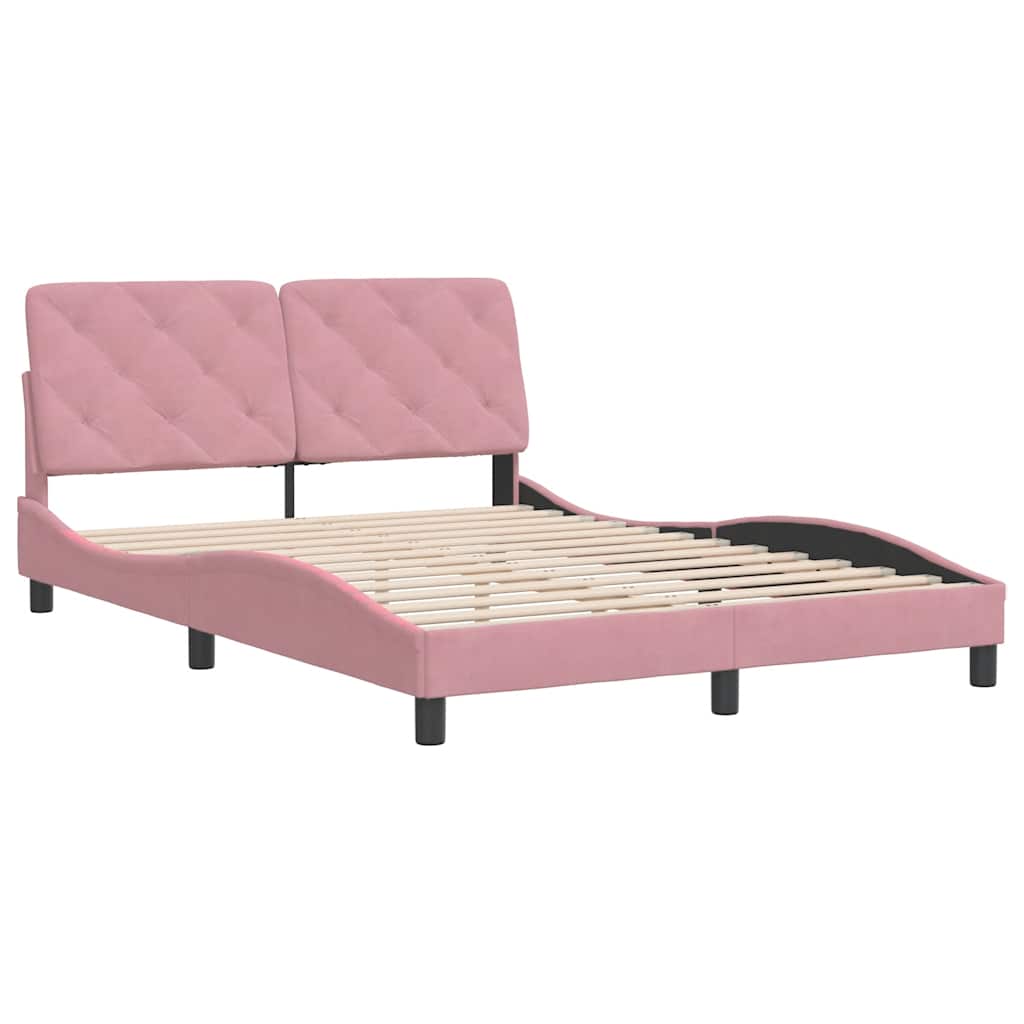 Bettgestell ohne Matratze Rosa 120x200 cm Samt