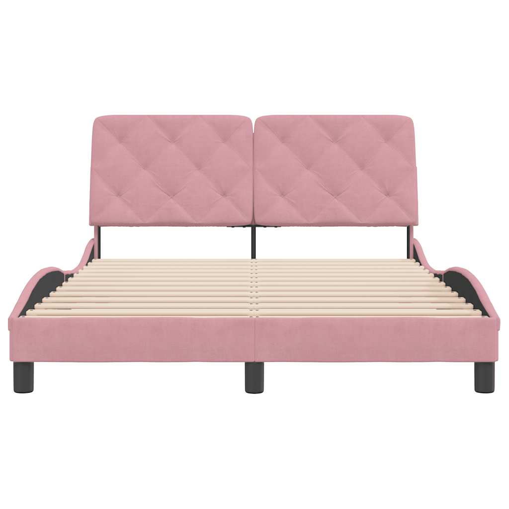 Bettgestell ohne Matratze Rosa 120x200 cm Samt