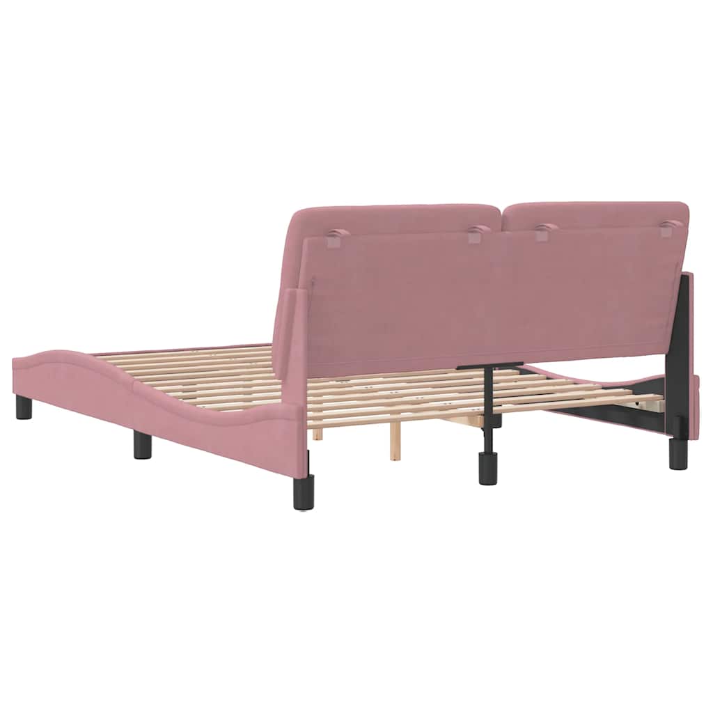 Bettgestell ohne Matratze Rosa 120x200 cm Samt