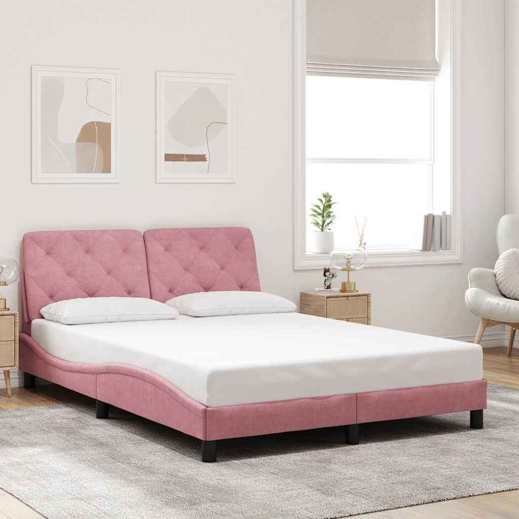 Bettgestell ohne Matratze Rosa 120x200 cm Samt