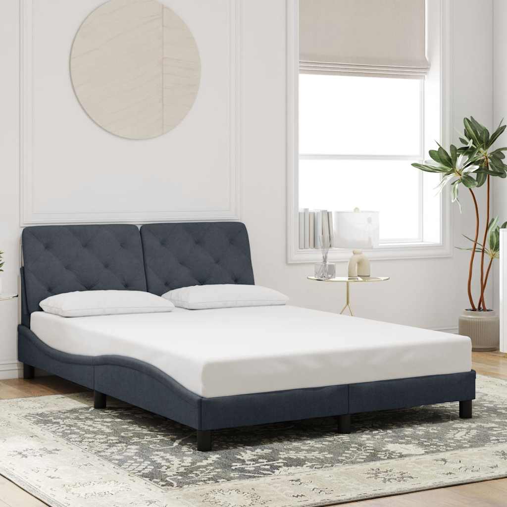 Bettgestell ohne Matratze Dunkelgrau 140x190 cm Samt