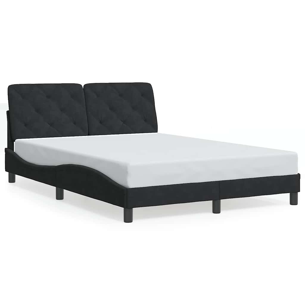 Bettgestell ohne Matratze Schwarz 140x190 cm Samt