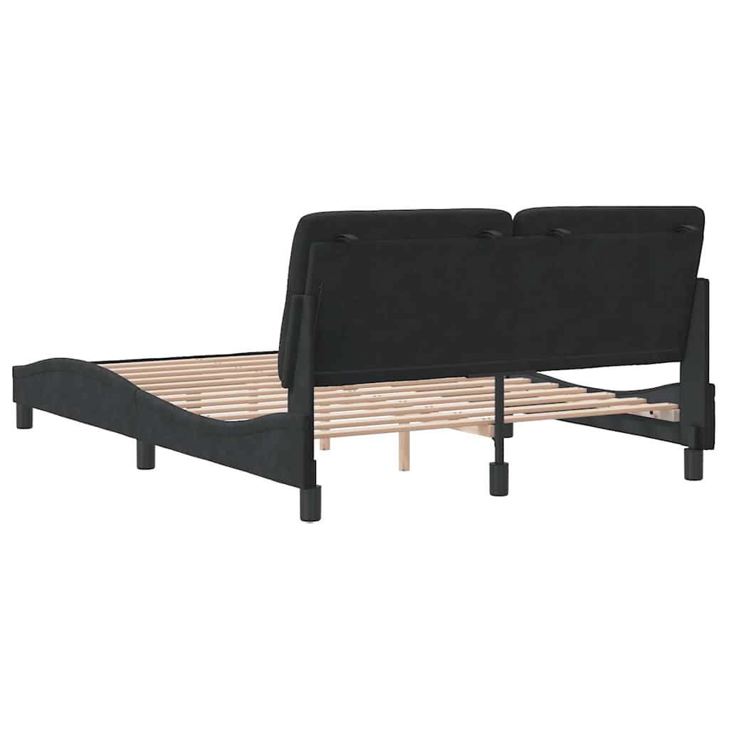 Bettgestell ohne Matratze Schwarz 140x190 cm Samt