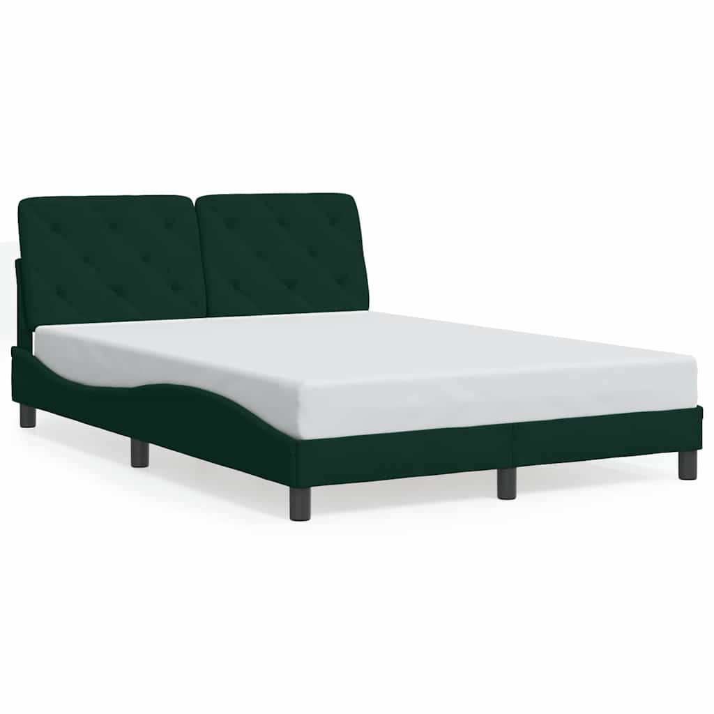Bettgestell ohne Matratze Dunkelgrün 140x190 cm Samt