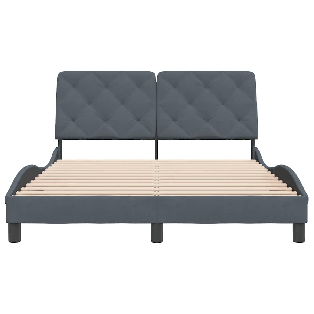 Bettgestell ohne Matratze Dunkelgrau 140x200 cm Samt