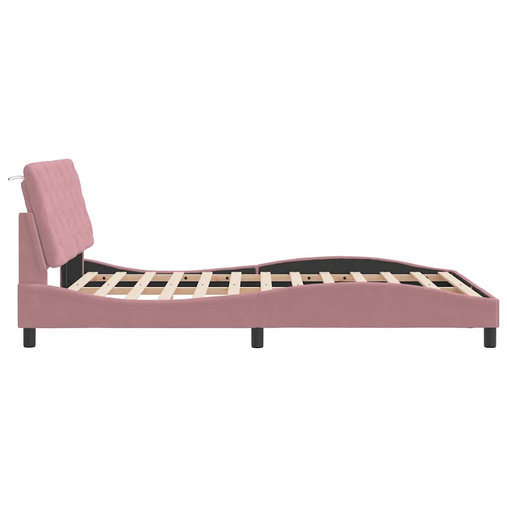 Bettgestell ohne Matratze Rosa 140x200 cm Samt