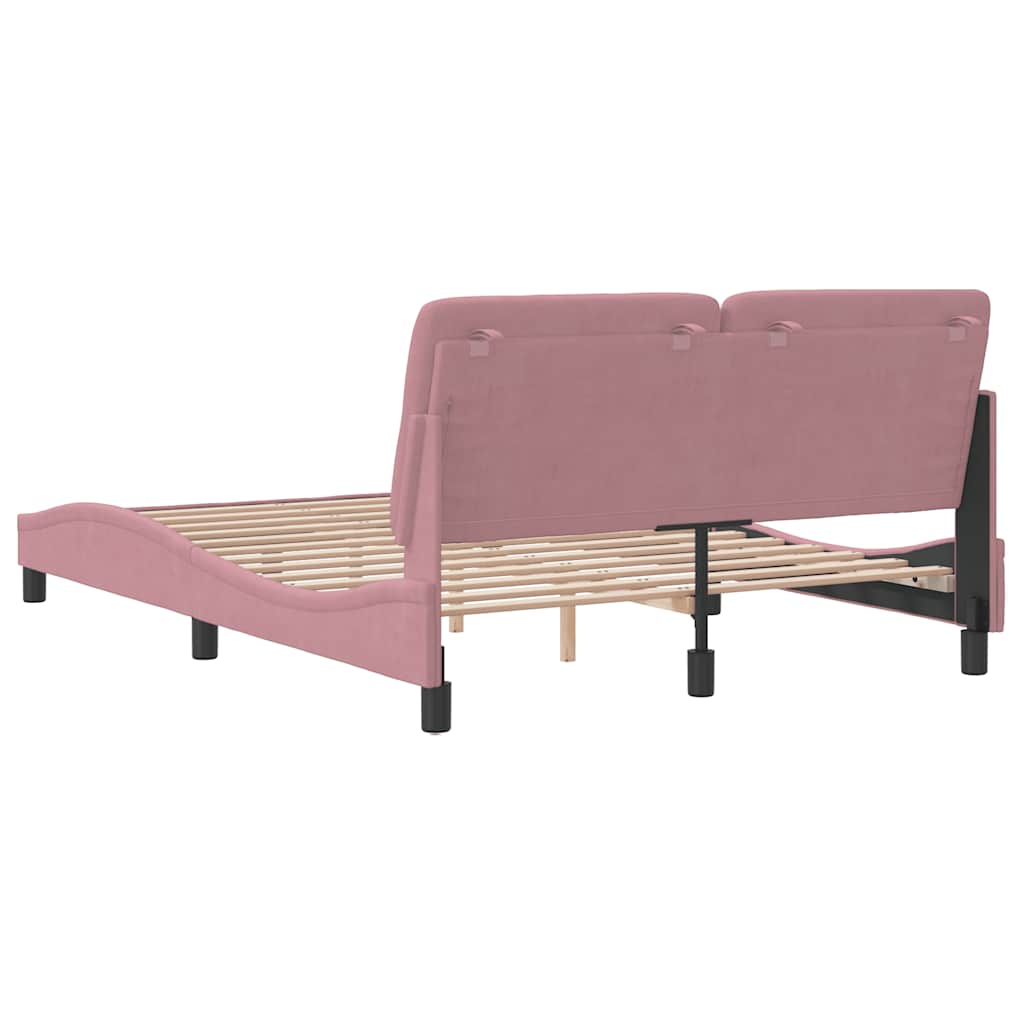 Bettgestell ohne Matratze Rosa 140x200 cm Samt