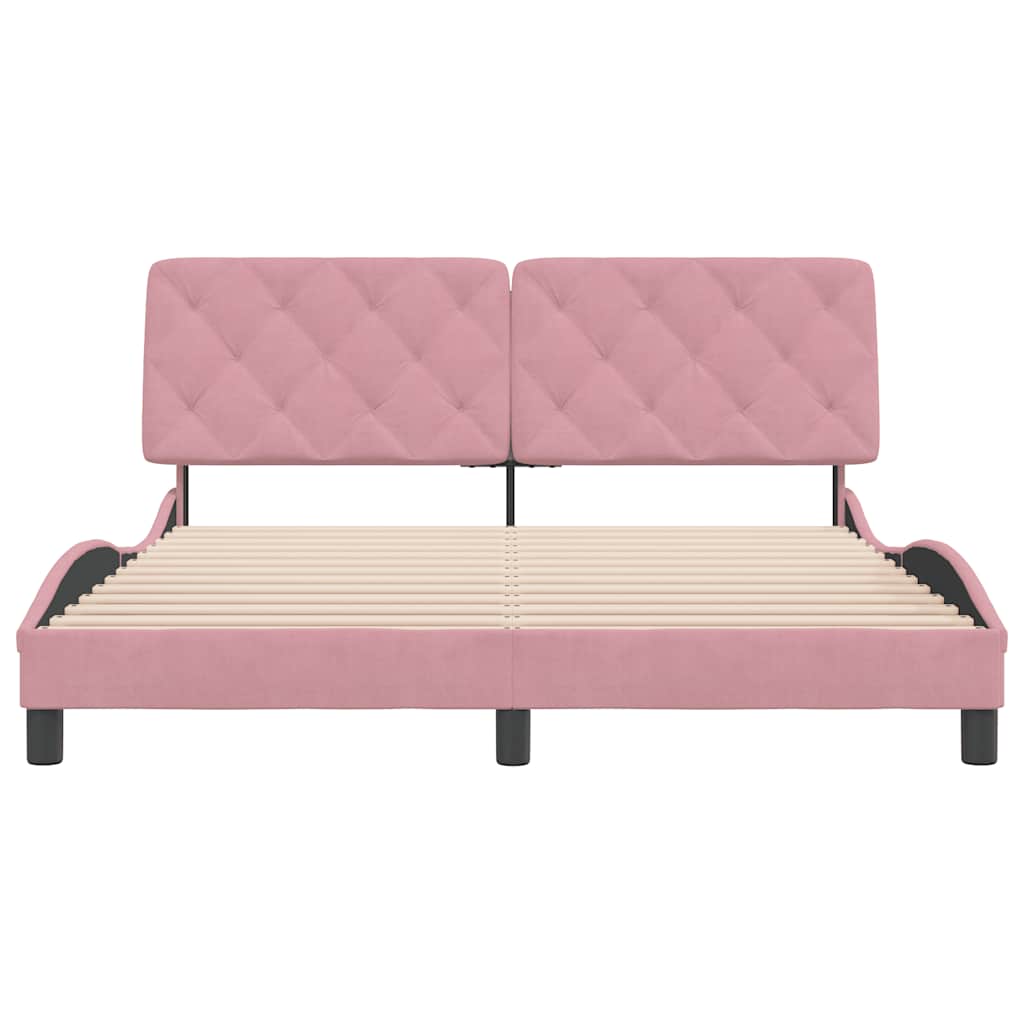 Bettgestell ohne Matratze Rosa 160x200 cm Samt