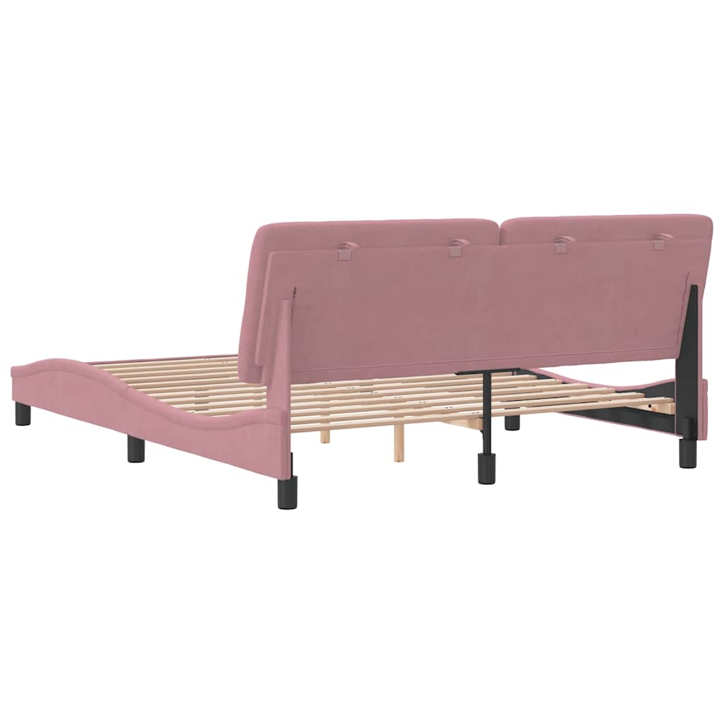 Bettgestell ohne Matratze Rosa 160x200 cm Samt