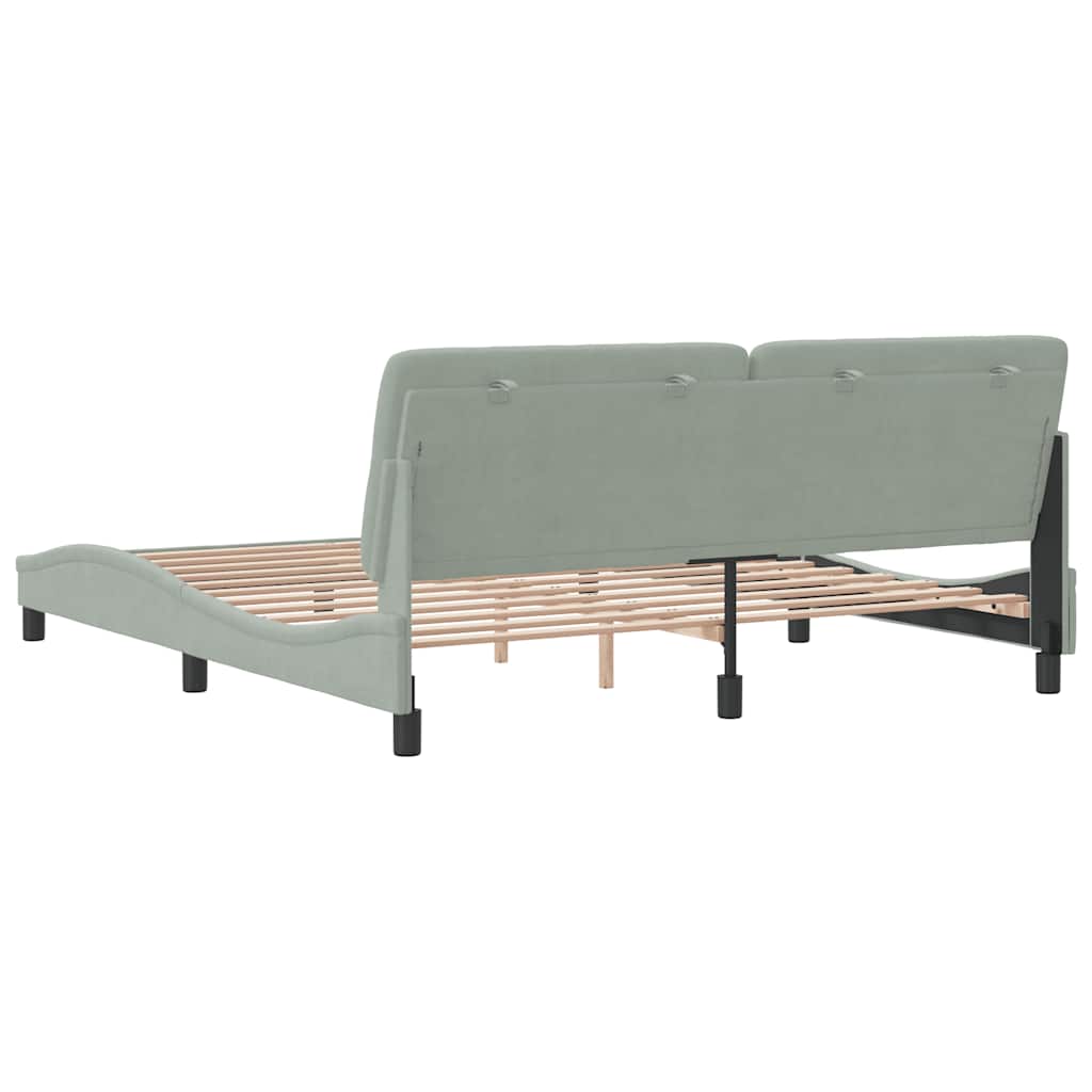 Bettgestell ohne Matratze Hellgrau 180x200 cm Samt